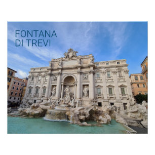 Trevi Fountain Rome Italy Holiday Panorama Poster