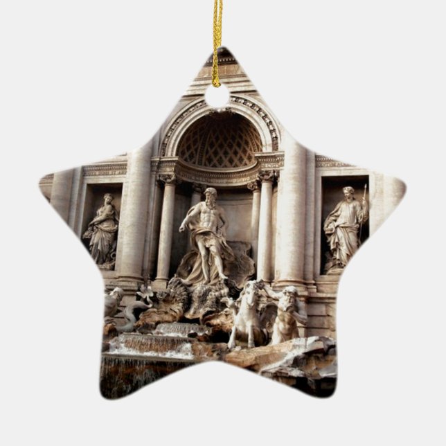 Trevi Fountain Rome Italy Travel Ceramic Tree Decoration (Front)
