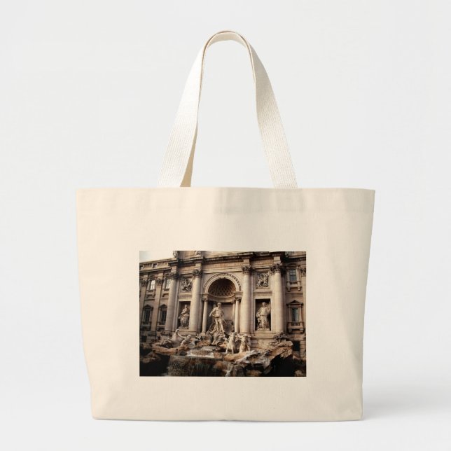Trevi Fountain Rome Italy Travel Large Tote Bag (Front)
