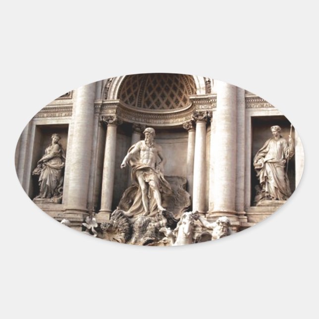 Trevi Fountain Rome Italy Travel Oval Sticker (Front)