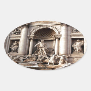 Trevi Fountain Rome Italy Travel Oval Sticker