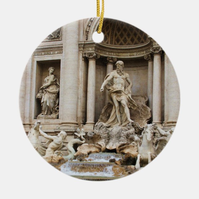 Trevi Fountain Rome Italy Travel Photo Ceramic Tree Decoration (Front)