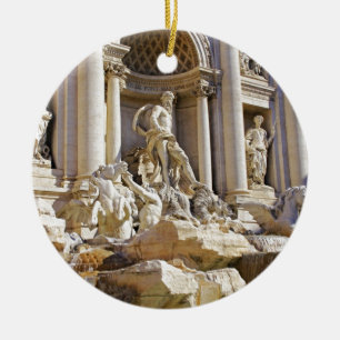 Trevi Fountain Rome Photography Ceramic Tree Decoration