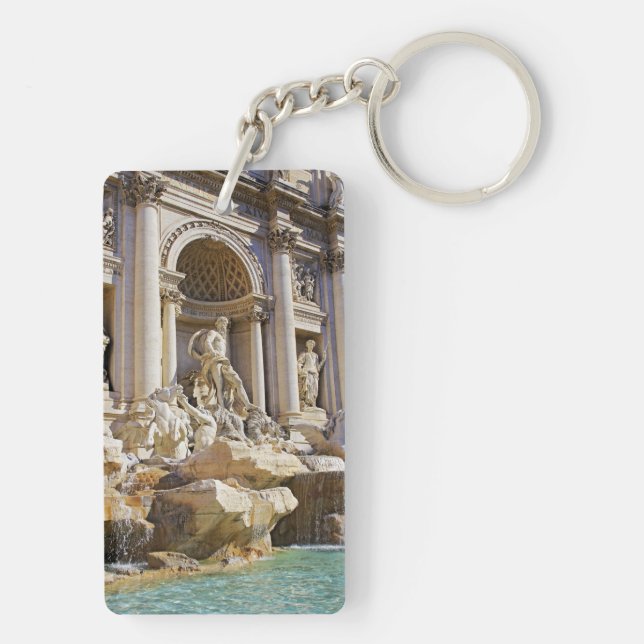 Trevi Fountain Rome Photography Key Ring (Back)