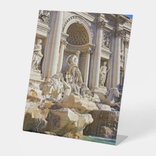 Trevi Fountain Rome Photography Pedestal Sign