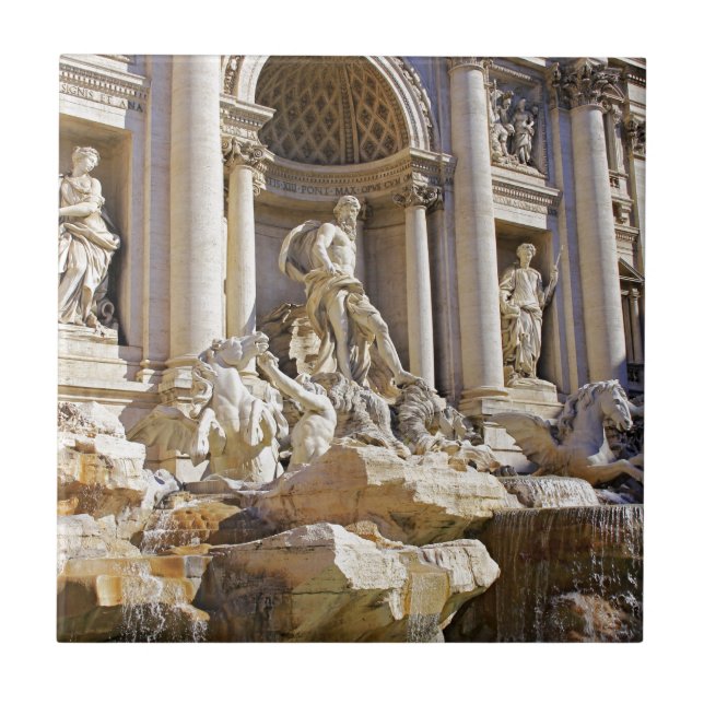 Trevi Fountain Rome Photography Tile (Front)