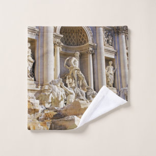 Trevi Fountain Rome Photography Wash Cloth