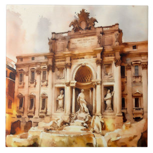 Trevi Fountains, Italy Rome Tile