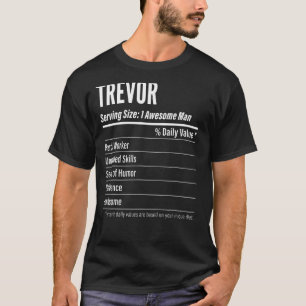 Trevor Serving Size Nutrition Label Calories T-Shirt