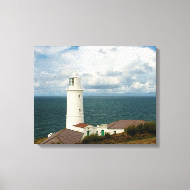 Trevose Head Lighthouse Cornwall England Canvas Print (Front)