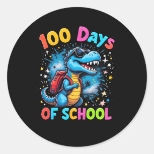Trex 100 Days Smarter 100th Day Of School 100 Days Classic Round Sticker
