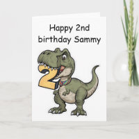 trex biting on the number 2