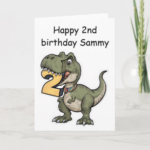 trex biting on the number 2 card