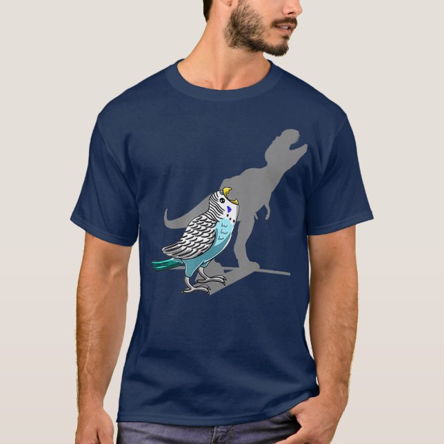 TRex Budgerigar Shadow Budgie Parakeet Pet Bird T-Shirt (Front)