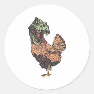 TREX CHICKEN CLASSIC ROUND STICKER