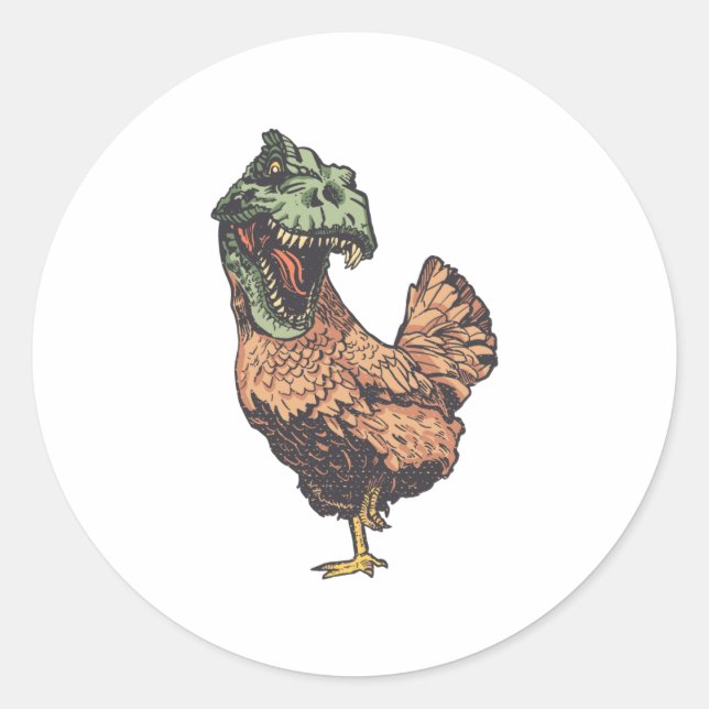 TREX CHICKEN CLASSIC ROUND STICKER (Front)