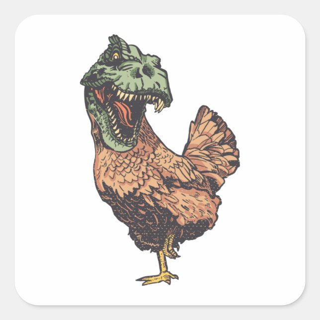 TREX CHICKEN SQUARE STICKER (Front)