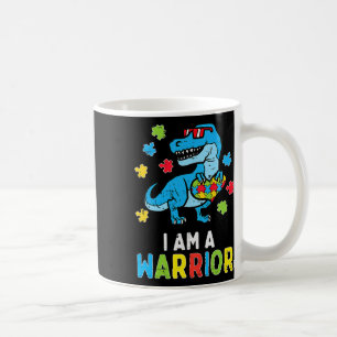 Trex Dino I Am A Warrior Toddler Boys Autism Aware Coffee Mug