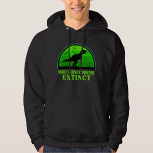 Trex Dino Make Kidney Disease Extinct Awareness Ki Hoodie