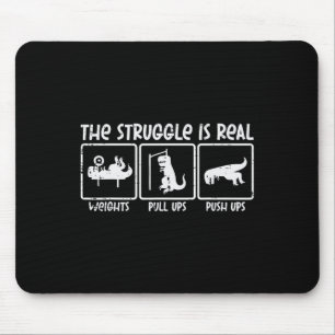 Trex Dino Struggle Is Real Weights Gym Workout Men Mouse Mat