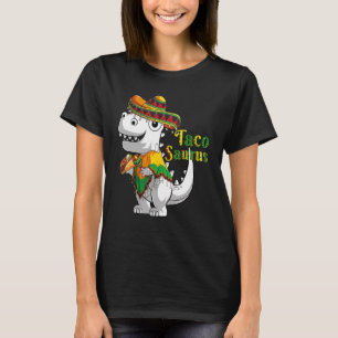 Trex Dino Taco Saurus Poncho Sombrero Cinco De May T-Shirt