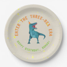 Trex Dinosaur Birthday Party Plates