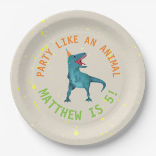 Trex Dinosaur Birthday Party Plates