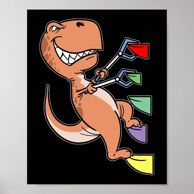 TRex Dinosaur Bouldering Climbing Climber Boulder Poster (Front)