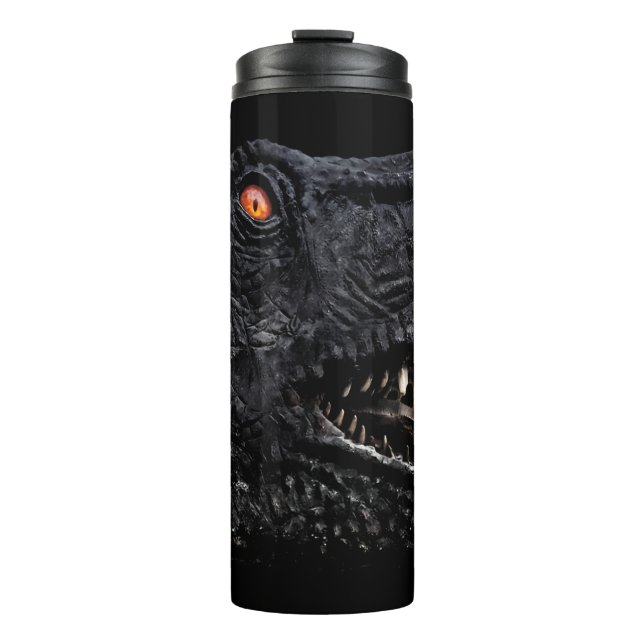 Trex Dinosaur Head Dark Poster Thermal Tumbler (Front)
