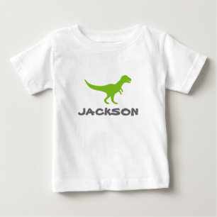 Trex dinosaur infant t shirt with custom kids name