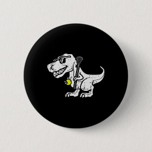 Trex Dinosaur Lacrosse Funny Lax Player Goalie Kid 6 Cm Round Badge