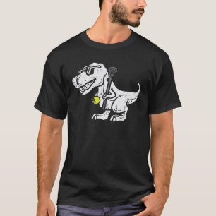Trex Dinosaur Lacrosse Funny Lax Player Goalie Kid T-Shirt