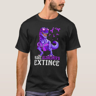 Trex Dinosaur Make Alzheimers Extinct Awareness Ki T-Shirt