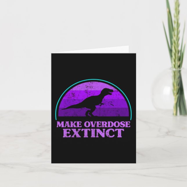 Trex Dinosaur Purple Make Overdose Extinct Awarene Card (Front)