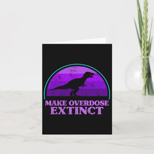 Trex Dinosaur Purple Make Overdose Extinct Awarene Card (Front)