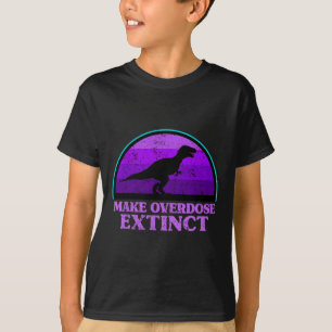 Trex Dinosaur Purple Make Overdose Extinct Awarene T-Shirt