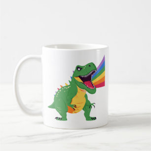 Trex Dinosaur Roarsome Rainbow Coffee Mug