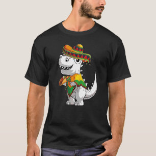 Trex Dinosaur Taco Poncho Sombrero Cinco De Mayo F T-Shirt