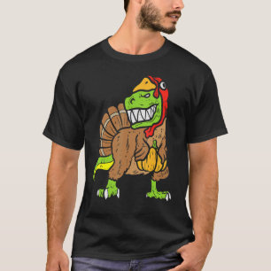 Trex Dinosaur Turkey Funny Toddler Kids Thanksgivi T-Shirt