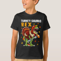 TRex Dinosaur Turkey Saurus Joke Funny Thanksgivin