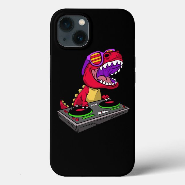 TRex DJ Party Club Disc Jockey Dinosaur EDM Dance Case-Mate iPhone Case (Back)