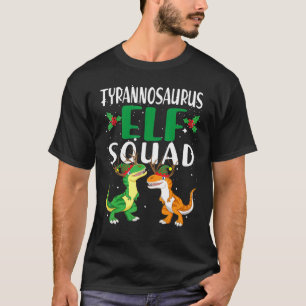 TRex Elf Squad Rex Dinosaur Matching Family Christ T-Shirt