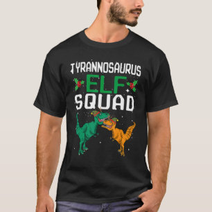 TRex Elf Squad Rex Dinosaur Matching Family Christ T-Shirt