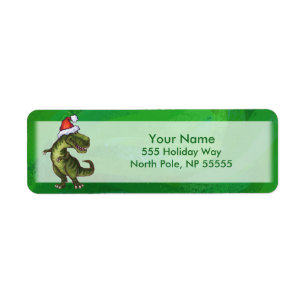 TRex in Santa Hat on Green