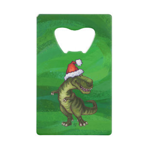 TRex in Santa Hat on Green