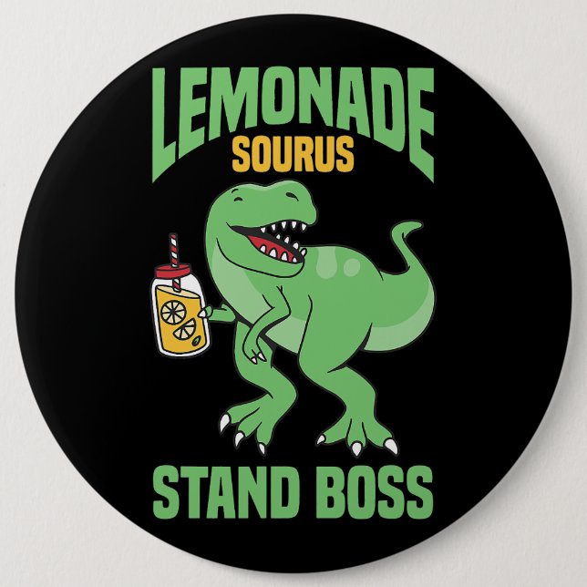TRex Lemonade Stand Boss Kids Lemon Squad 6 Cm Round Badge (Front)
