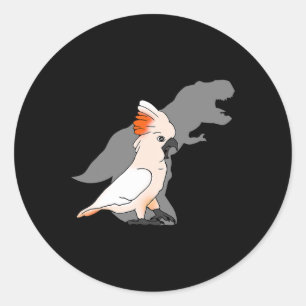 TRex Moluccan Cockatoo Shadow Dinosaur Bird Lover  Classic Round Sticker