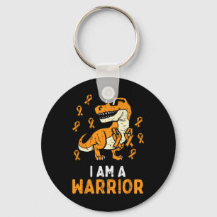 Trex Orange Ribbon Im A Warrior Leukaemia Awarenes Key Ring