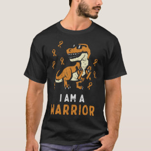 Trex Orange Ribbon Im A Warrior Leukaemia Awarenes T-Shirt