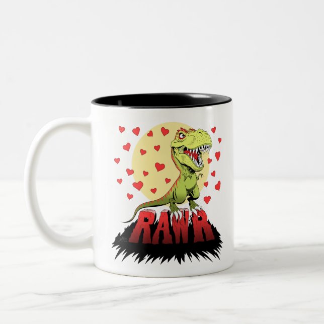 Trex Rawr Two-Tone Coffee Mug (Left)